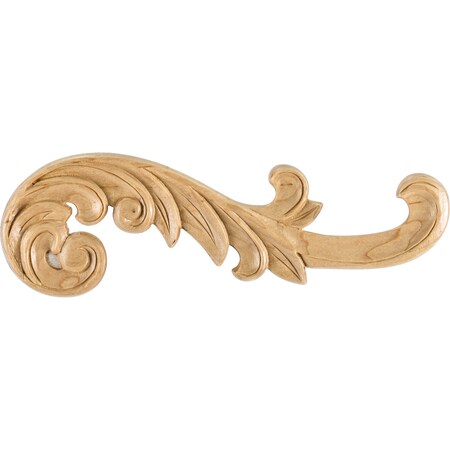 Hardware Resources 10-3/8 Wx1/4Dx3-1/4H Right Curved Maple Acanthus Applique APL-05-R-MP